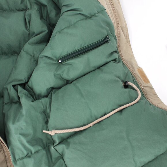 Brooks Brothers Tan Down Filled Insulated Zip-Up Coat Large Cinched Waist Jacket - Picture 7 of 7